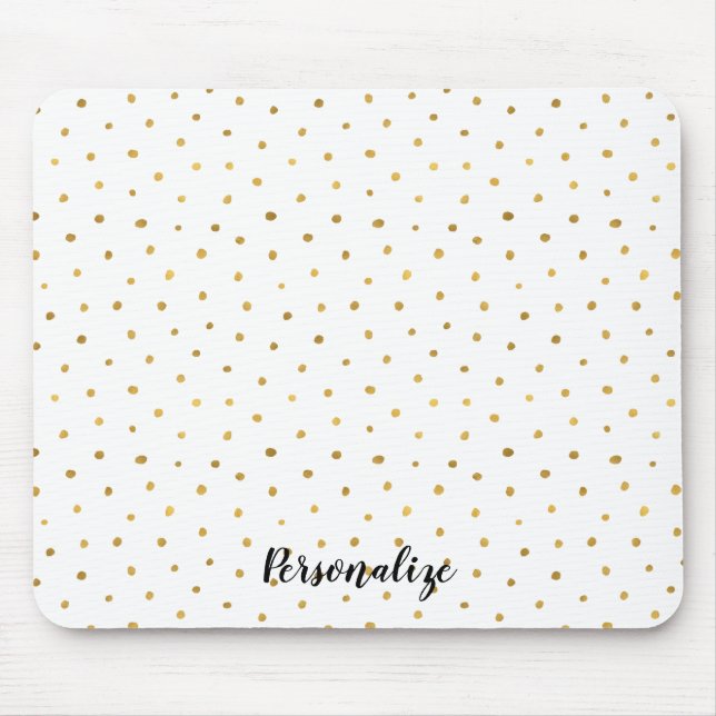 Schicke Goldweiß-Punkte Mousepad (Vorne)