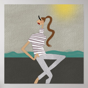 Schicke griechische Urlaubs-Mode-Illustrationskuns Poster