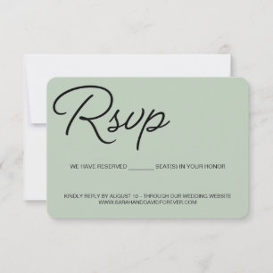 Schicke grüne moderne RSVP Hochzeit reservierter S Karte