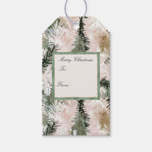 Schicke grüne rosa Weihnachtsbäume Geschenkanhänger