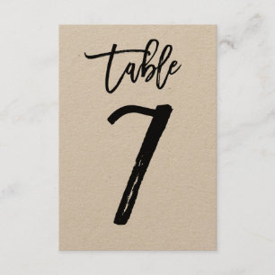 Schicke Handschrift Kraft Tischnummernkarte   Tisc Einladung
