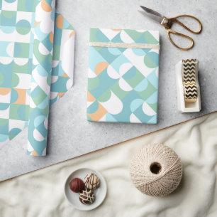 Schicke helle Türkis-Blau-Grün-Kreismuster-Kunst Geschenkpapier