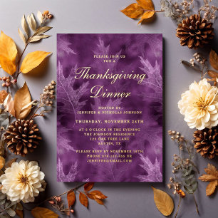 Schicke Herbstblätter Thanksgiving-Dinnerparty Gol Folieneinladung