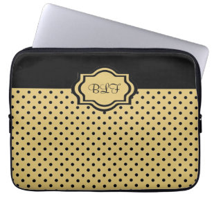 schicke ipad Hülse, kakki/schwarzes Punktmonogram Laptopschutzhülle
