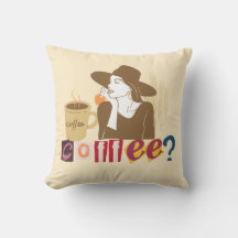 Schicke Kaffeeliebhaber Retro-Wurfkissen