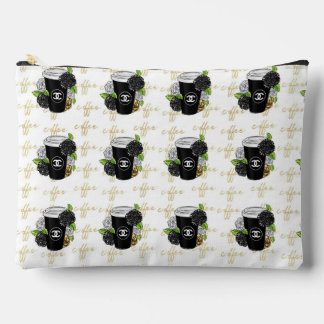 Schicke Kaffeetassen-Makeup-Tasche mit Schwarz und Zubehörtasche