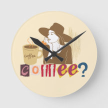 Schicke Kaffeeuhr im Retro-Stil