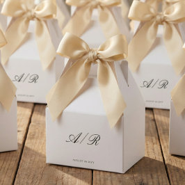 Schicke Kalligrafie-Monogramm-Hochzeitsgeschenkbox Geschenkschachtel
