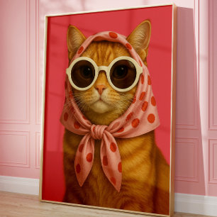 Schicke Katzen-Comedy-Wandkunst im ästhetischen St Poster