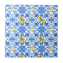 Schicke Lemon Blue Mittelmeer Vorhang