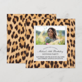 schicke Leopardensafari Geburtstagsparty Einladung