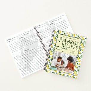 Schicke Lieblingsrezepte Familienfoto Zitronen Zit Notizbuch
