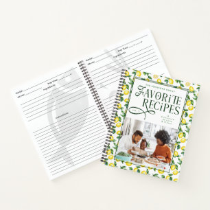 Schicke Lieblingsrezepte Familienfoto Zitronen Zit Notizbuch
