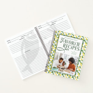 Schicke Lieblingsrezepte Familienfoto Zitronen Zit Notizbuch