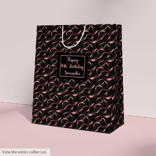 Schicke Luxus-Geschenktasche Roségold Glitter und  Mittlere Geschenktüte