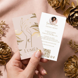 Schicke Luxus-Rosa-Gold-Tattoo-Studio-Künstlerin Visitenkarte