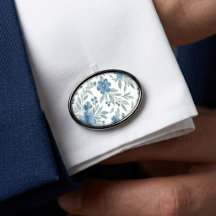 Schicke Manschettenknöpfe mit blauer und salbeigrü