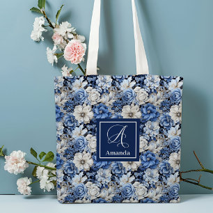 Schicke marineblaue Blumen-Tasche mit individuelle Tasche