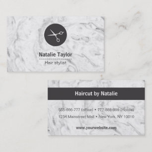Schicke Marmortextur Hairstylist Visitenkarten Visitenkarte