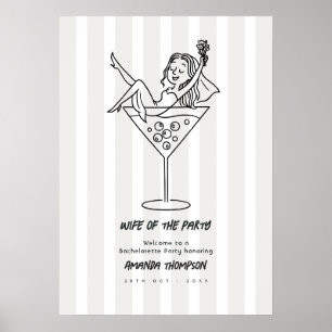 Schicke Martini-Kleckse Frau des Abends Junggesell Poster