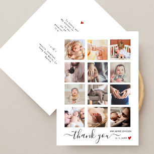Schicke Mehrfach-Foto-Collage-Baby-Shower-Dankesch
