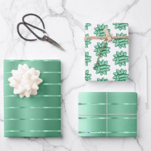 Schicke Mintgrüne Schleifen-Bow-Brautparty Geschenkpapier Set