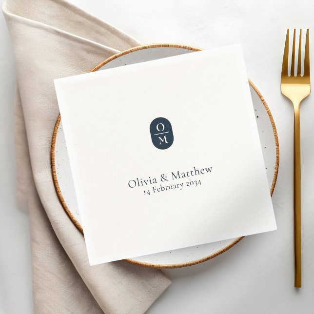 Schicke moderne Hochzeitsmonogramm-Hochzeit Serviette (Von Creator hochgeladen)