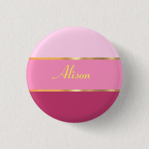 schicke, moderne rosa Goldbezeichnung Button