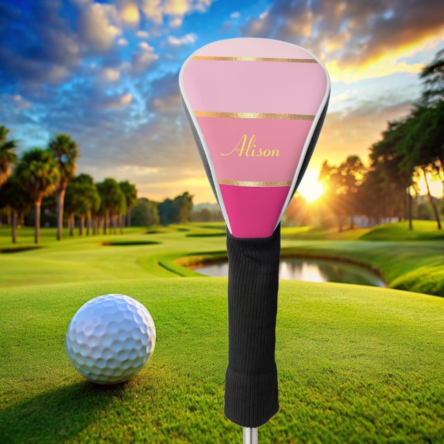 schicke, moderne rosa Goldbezeichnung Golf Headcover (Von Creator hochgeladen)