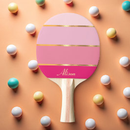 schicke, moderne rosa Goldbezeichnung Ping Pong Pa Tischtennis Schläger