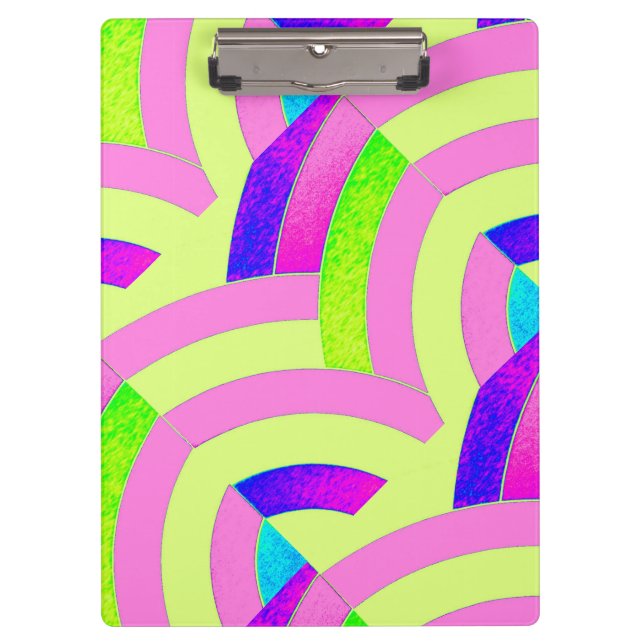 schicke, moderne, rosa/grüne Chevrons Klemmbrett (Vorderseite)