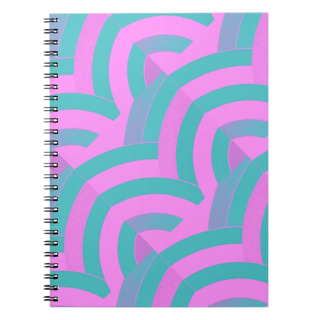 schicke, moderne, rosa/grüne Chevrons Notizblock (Vorderseite)