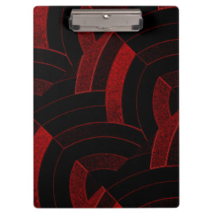 schicke, moderne, stilvolle Rot/Schwarz-Chevrons Klemmbrett