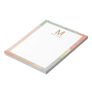 Schicke Monogramm-Farbige Abstrakte Formen Notizblock
