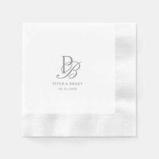 Schicke Monogramm-Hochzeits-Engagement-Probedinner Serviette