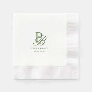 Schicke Monogramm-Hochzeits-Engagement-Probedinner Serviette