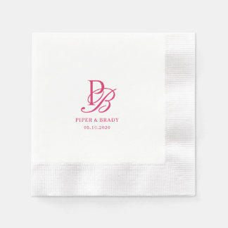 Schicke Monogramm-Hochzeits-Engagement-Probedinner Serviette
