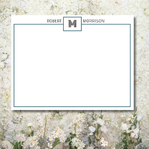 Schicke Monogramm-Korrespondenz-Schreibwaren-Notiz Einladung