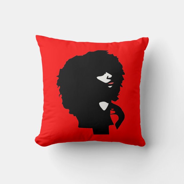 Schicke natürliche Haarillustration des Afro Kissen (Vorderseite)