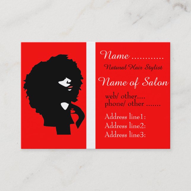 Schicke natürliche Haarillustration des Afro Visitenkarte (Vorderseite)