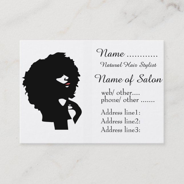 Schicke natürliche Haarillustration des Afro Visitenkarte (Vorderseite)