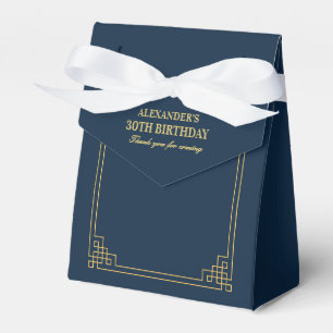 Schicke Navy Gold Gatsby Art Deco Rahmen Geburtsta Geschenkschachtel