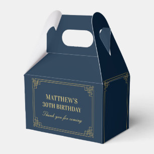 Schicke Navy- und Gold-Gatsby-Art-Deco-Rahmen-Gebu Geschenkschachtel