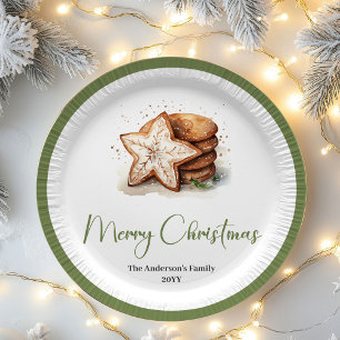 Schicke nordische Weihnachten personalisierte Name Pappteller