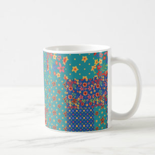 Schicke nostalgische Faux-Patchwork-Kaffeetasse Kaffeetasse