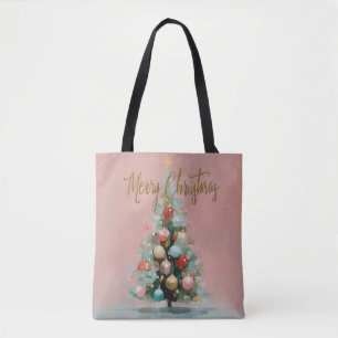 Schicke Pastellrosa-Weihnachtsbaum-Tasche Tasche