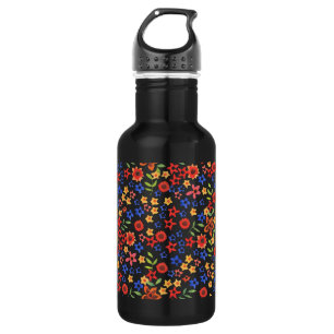 Schicke Retro-Blumenprint-Wasserflasche nach Maß Trinkflasche