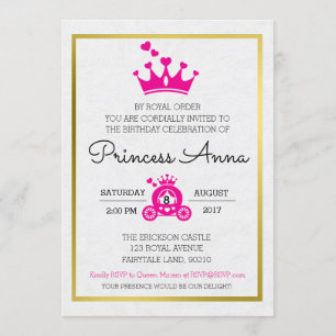 Schicke rosa Einladung Prinzessin Birthday