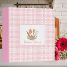 Schicke rosa Küchenutensilien-Schürze Gingham Koch