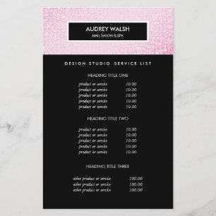 Schicke rosa Pailletten Schwarze Salon-Preise und Flyer